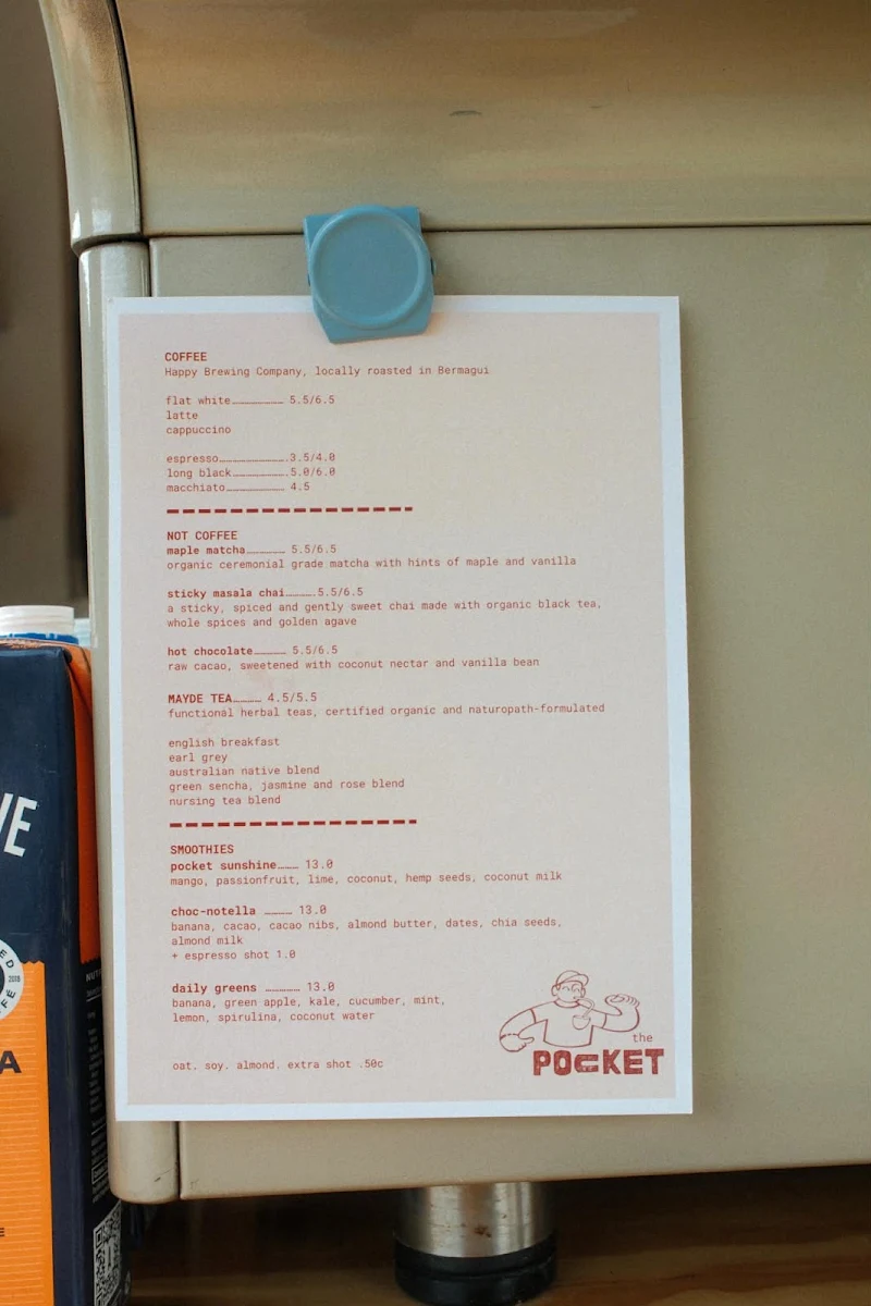 Menu, The Pocket - Bega