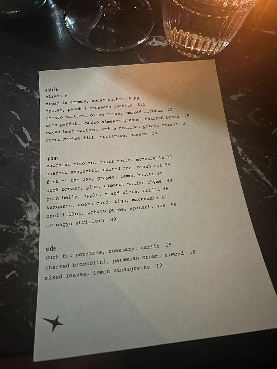 Menu, Balthazar