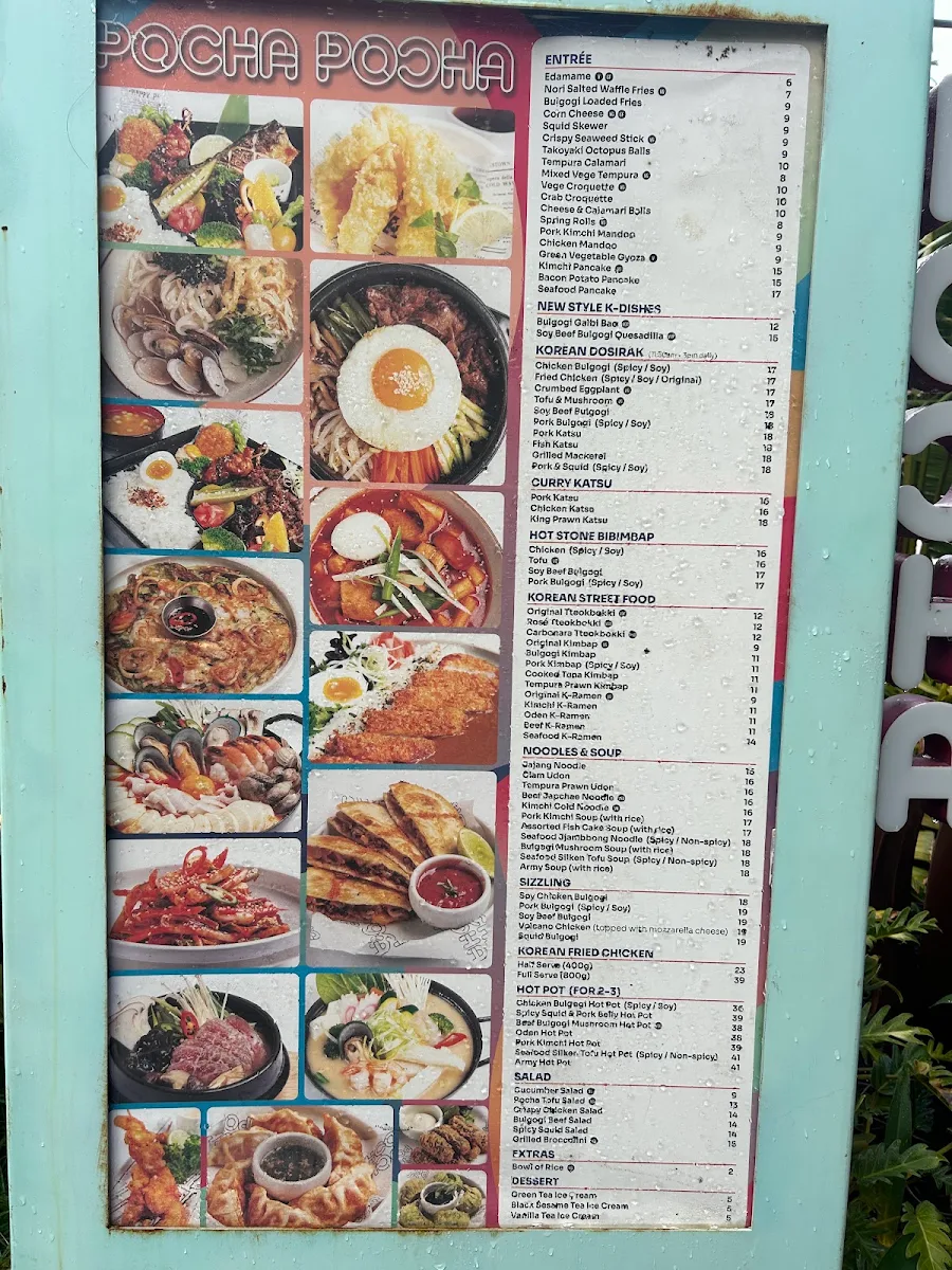 Menu, Pocha Pocha Doncaster