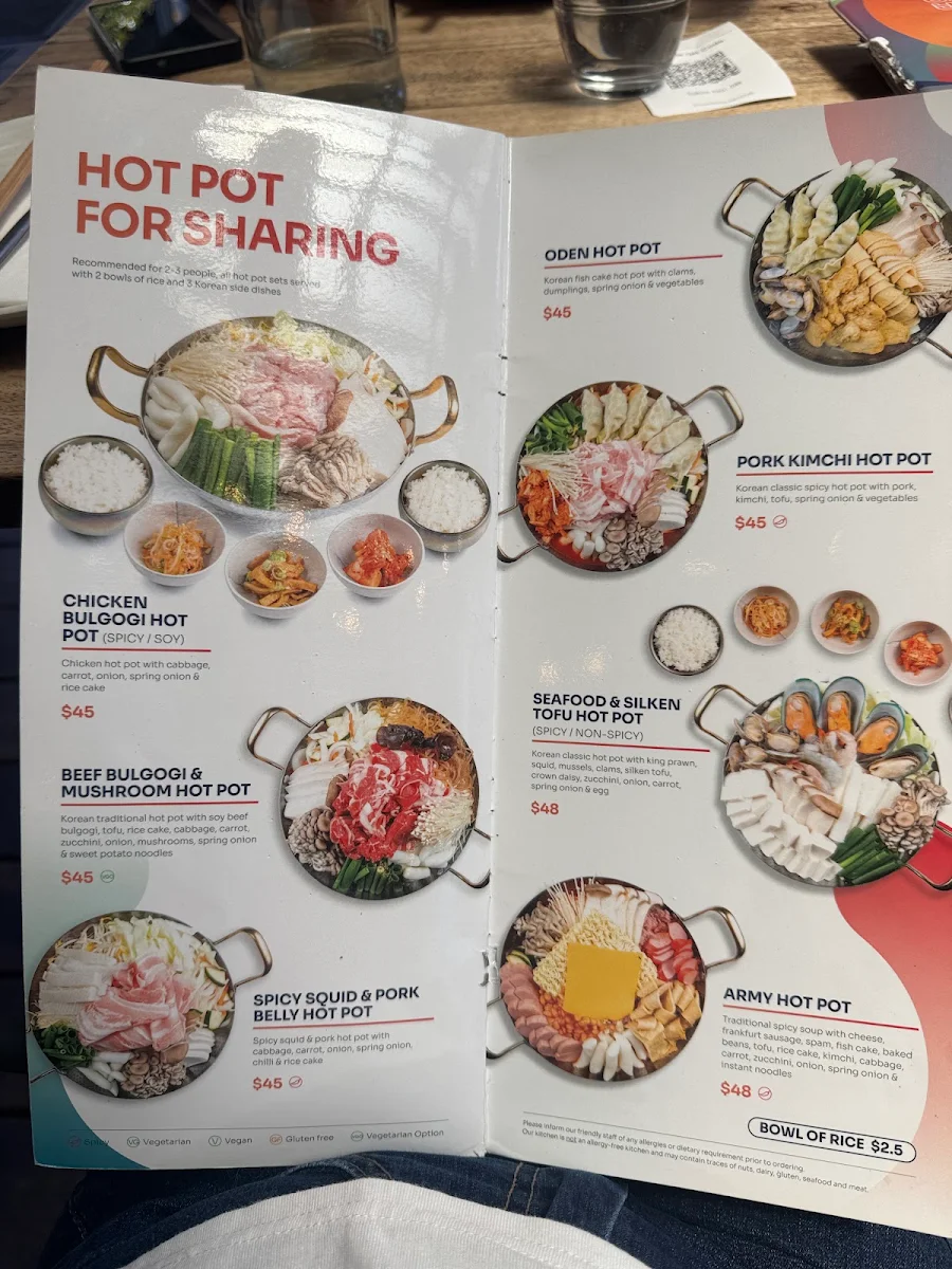 Menu, Pocha Pocha Doncaster