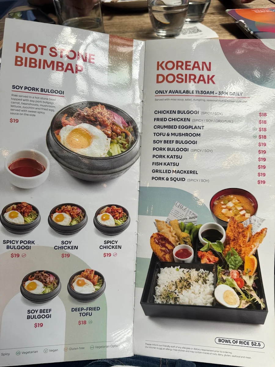 Menu, Pocha Pocha Doncaster