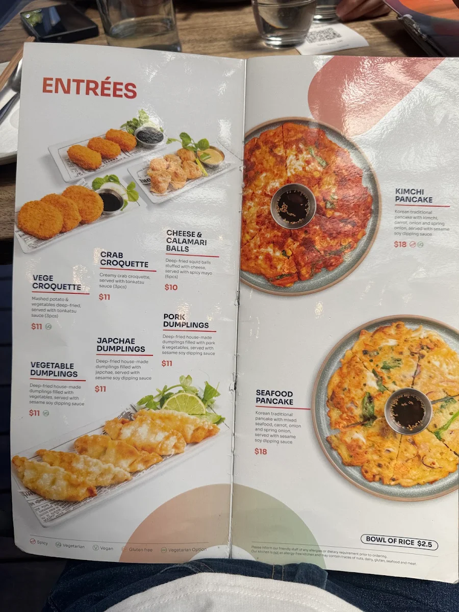 Menu, Pocha Pocha Doncaster