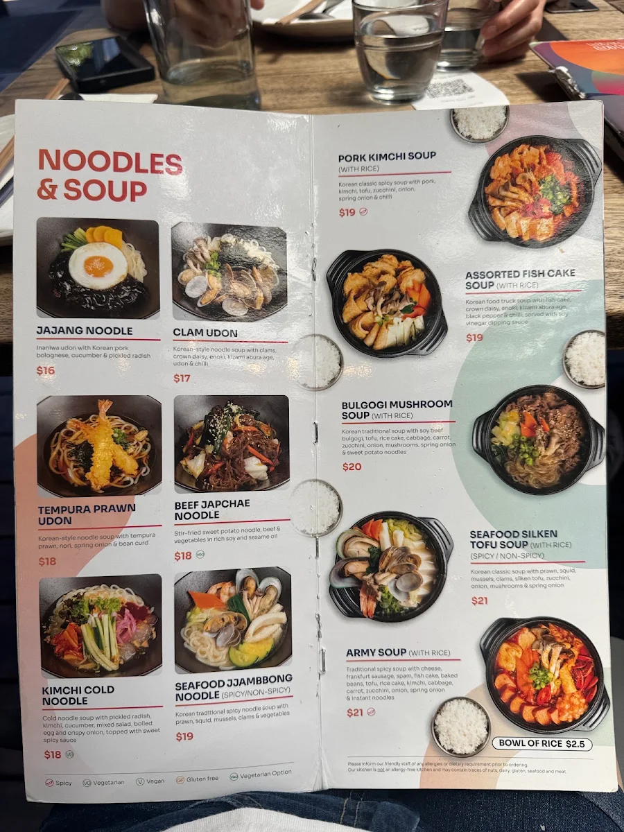 Menu, Pocha Pocha Doncaster