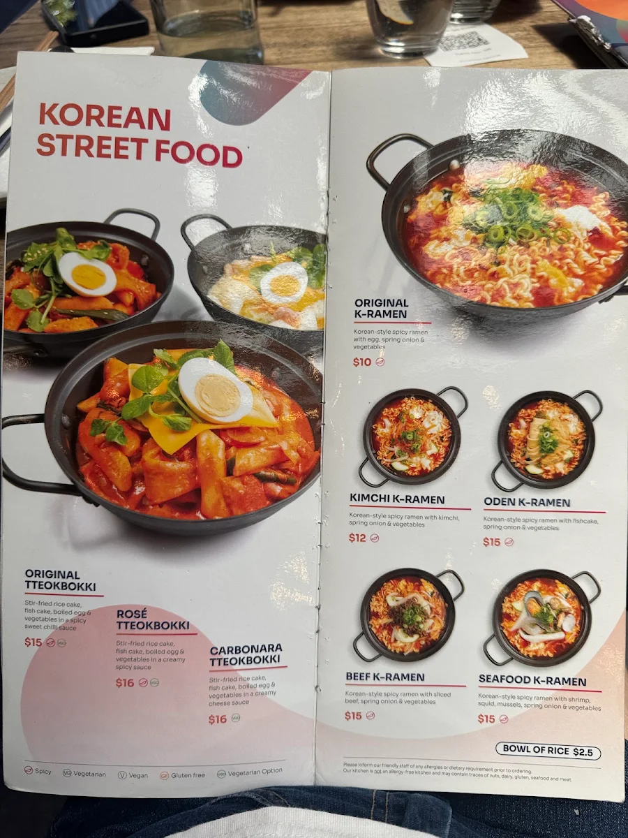 Menu, Pocha Pocha Doncaster