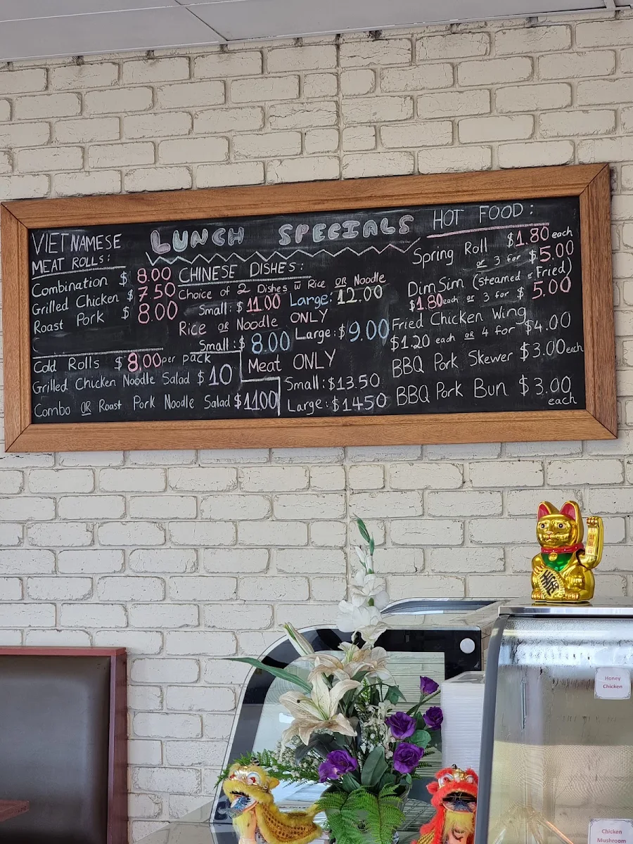 Menu, Chinese. Vietnamese. Thai