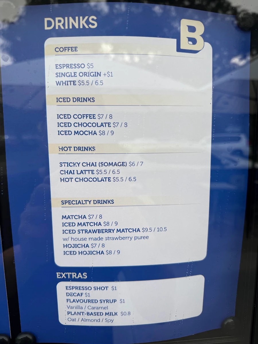 Menu, Mr Baxter Cafe