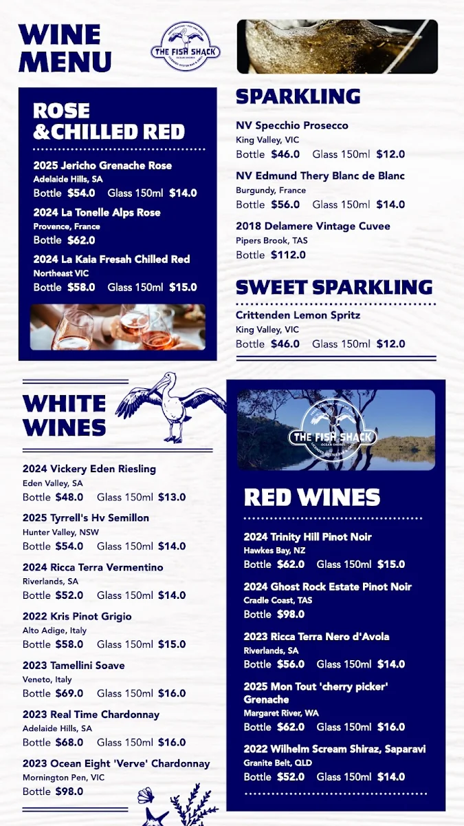 Menu, The Fish Shack - Ocean Shores