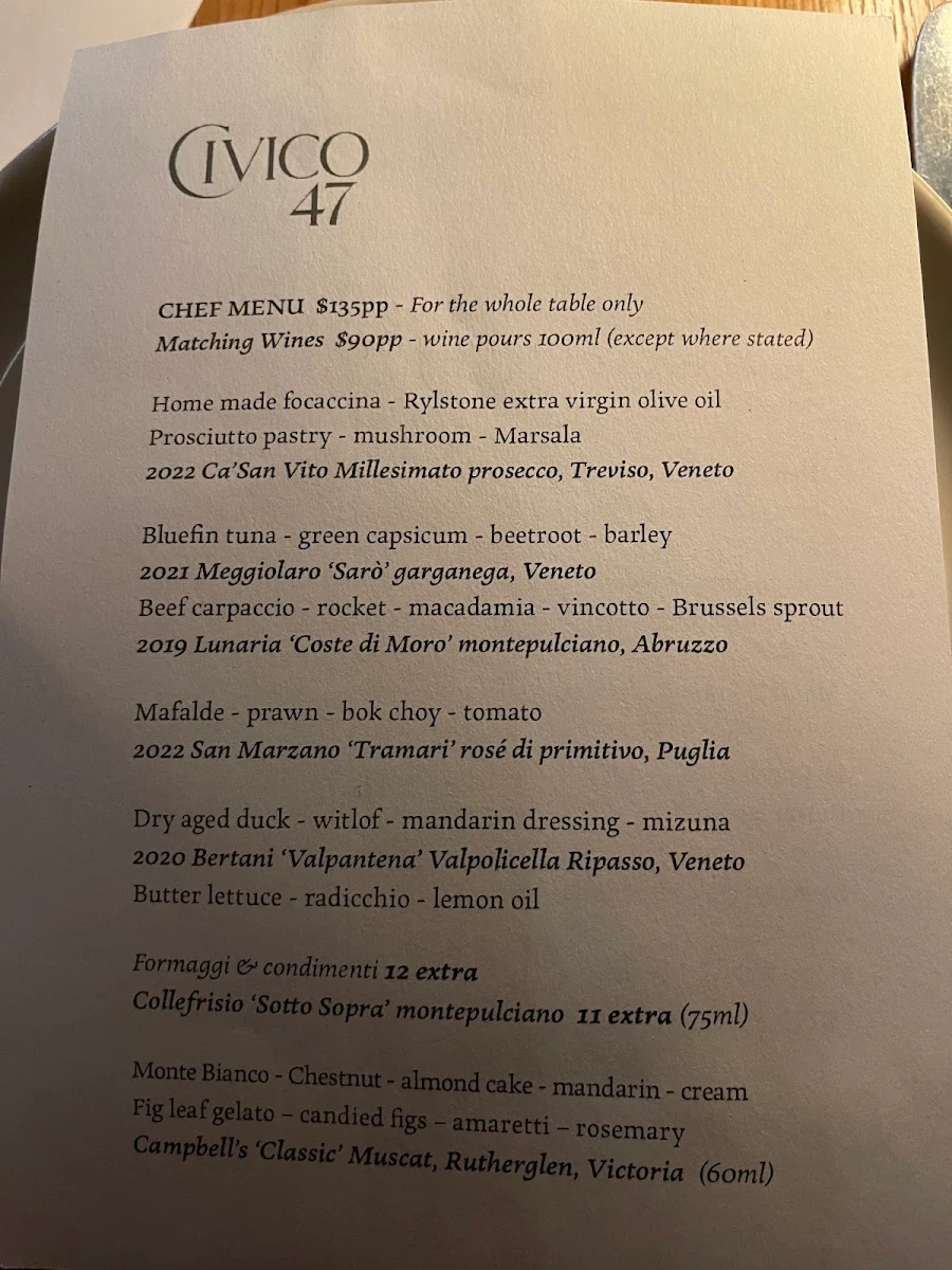 Menu, Civico 47
