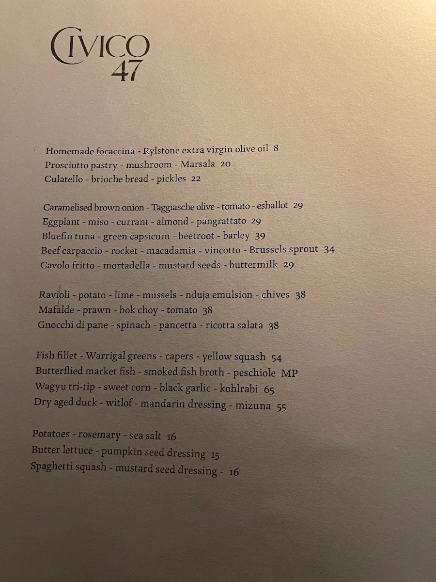 Menu, Civico 47