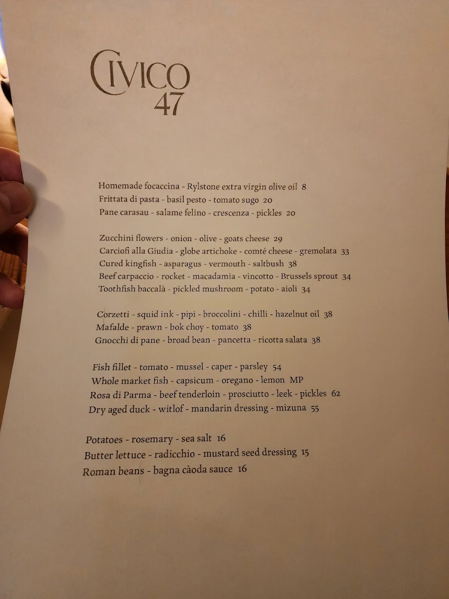 Menu, Civico 47
