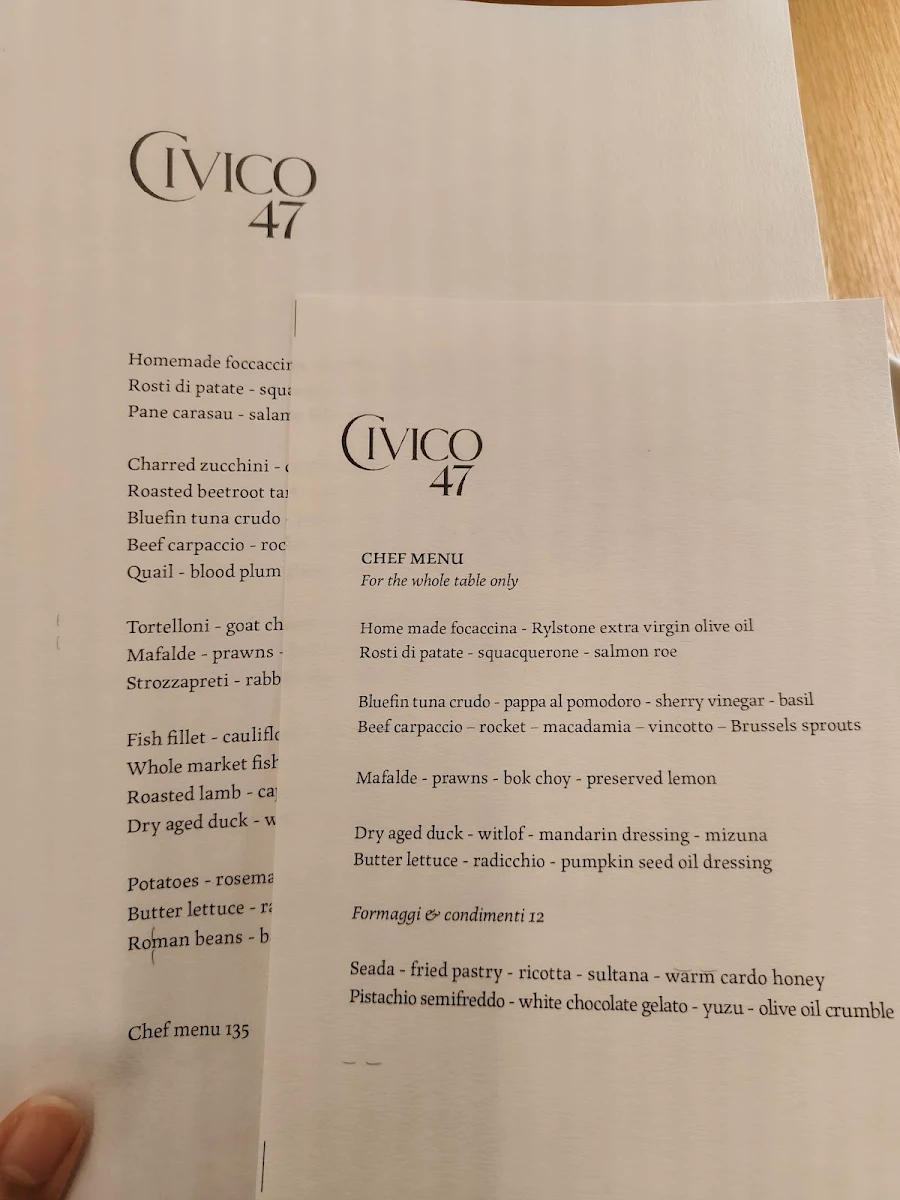 Menu, Civico 47