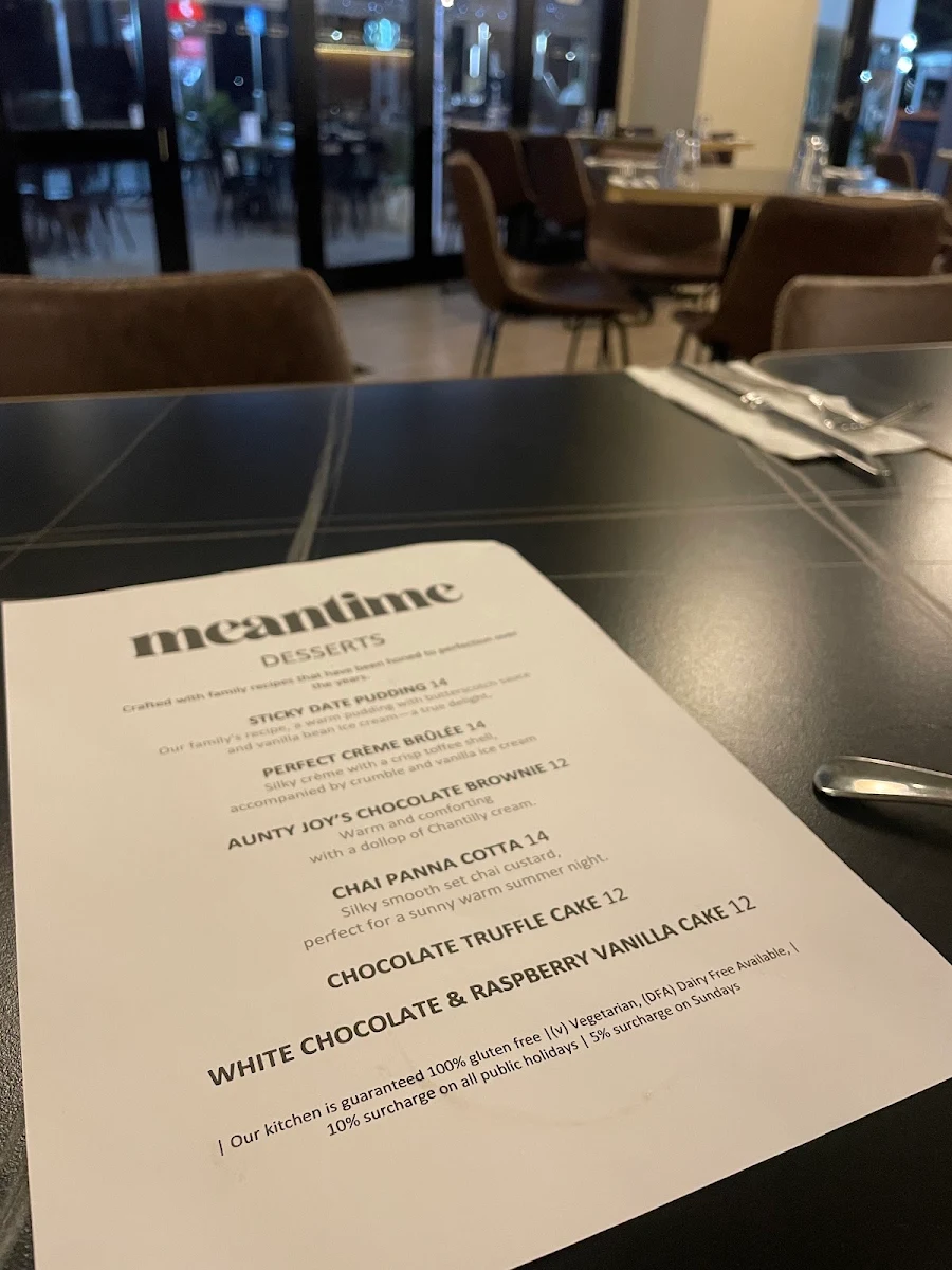 Menu, Meantime The Entrance