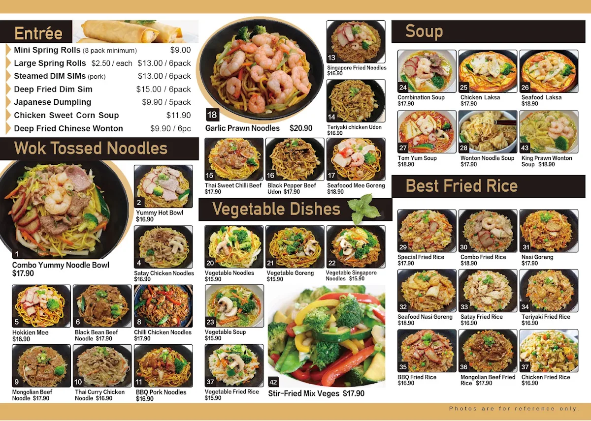Menu, Rainbow Noodles & Bubble Tea -Nerang