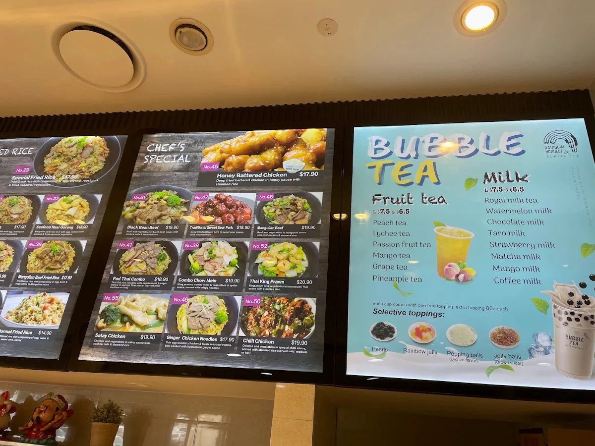 Menu, Rainbow Noodles & Bubble Tea -Nerang