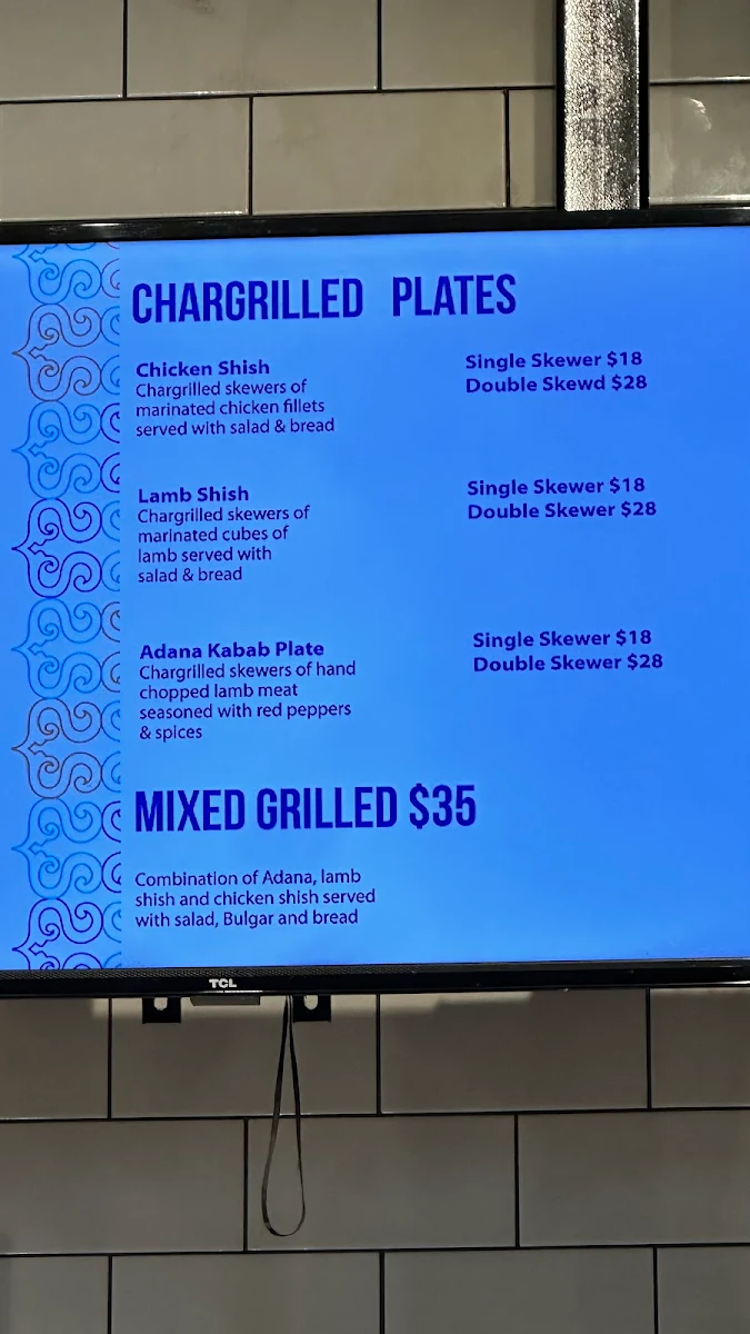 Menu, Agha Grill & kebab
