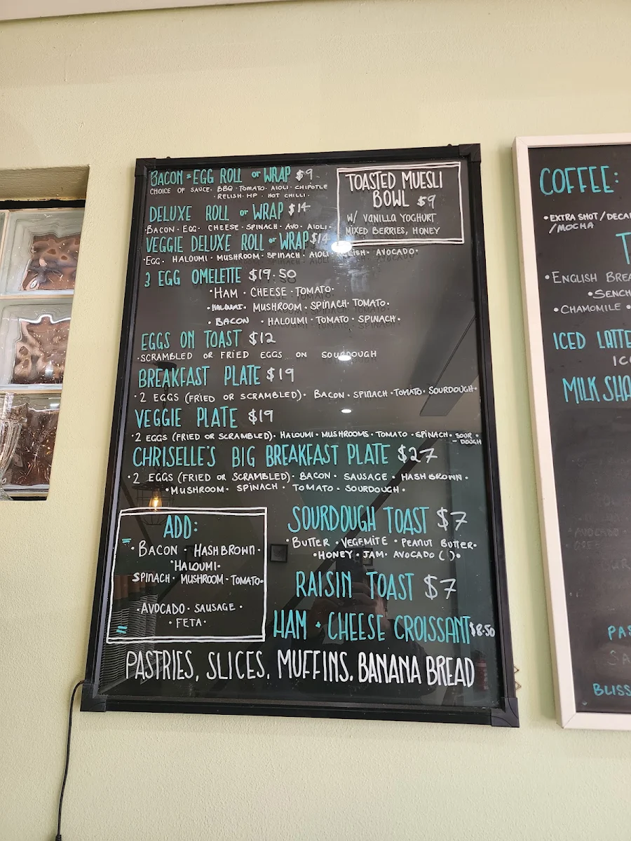 Menu, CHRISELLE'S GOURMET EATERY