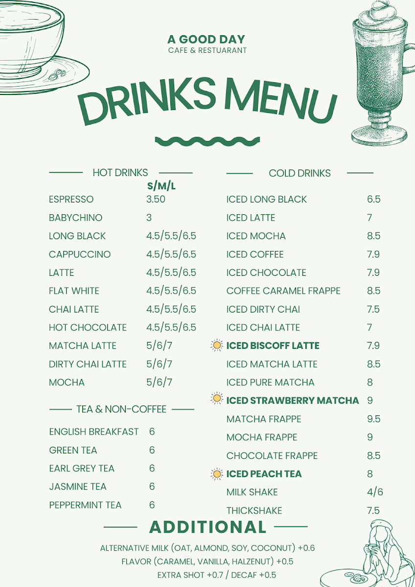 Menu, A GOOD DAY