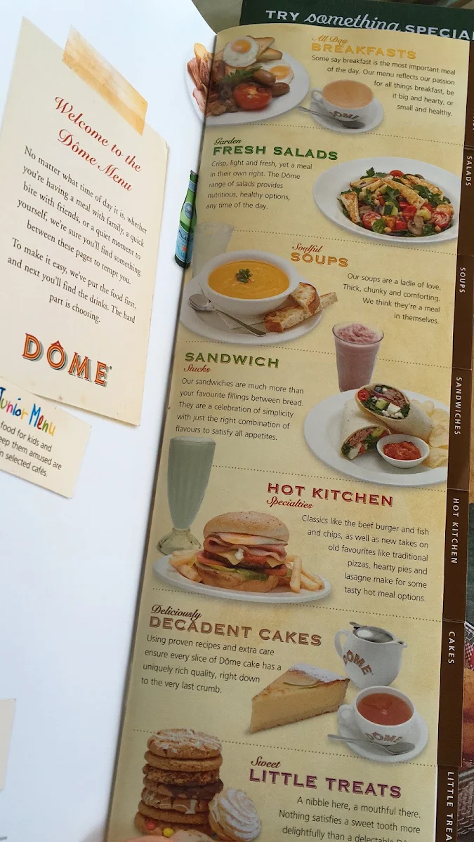 Menu, Dôme Café - Geraldton