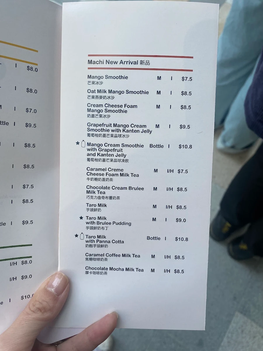 Menu, machi machi