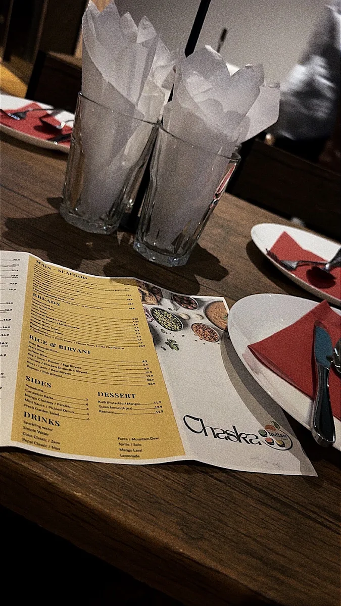 Menu, Chaska Indian Cuisine Rockhampton