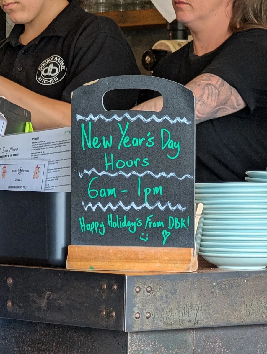 Menu, Double Barrel Kitchen