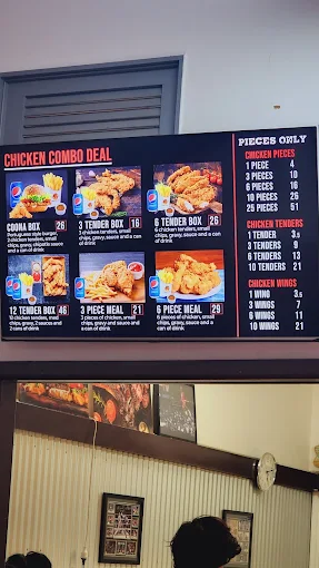 Menu, The Original Coona Chicks