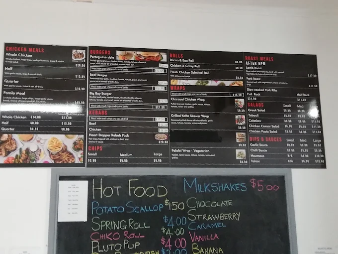 Menu, The Original Coona Chicks