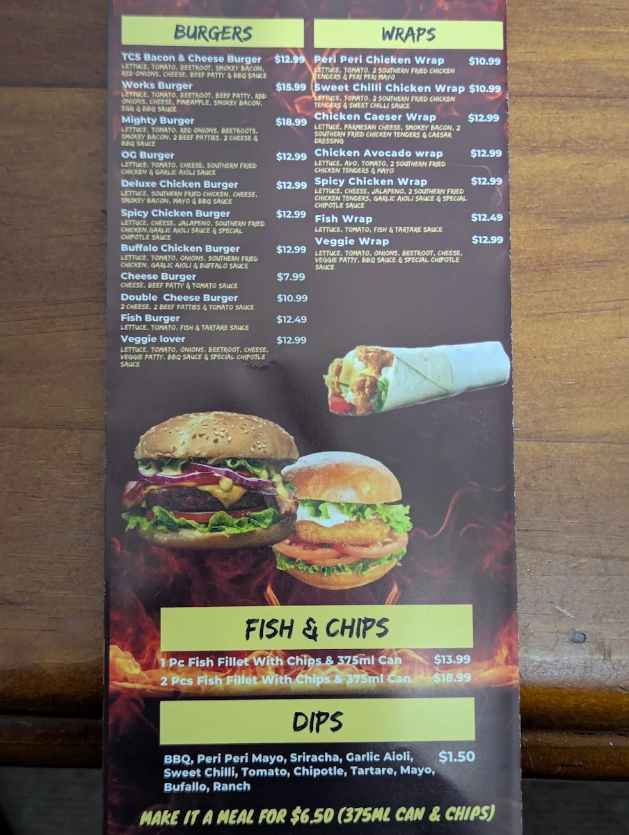 Menu, The Chook Shop Tewantin