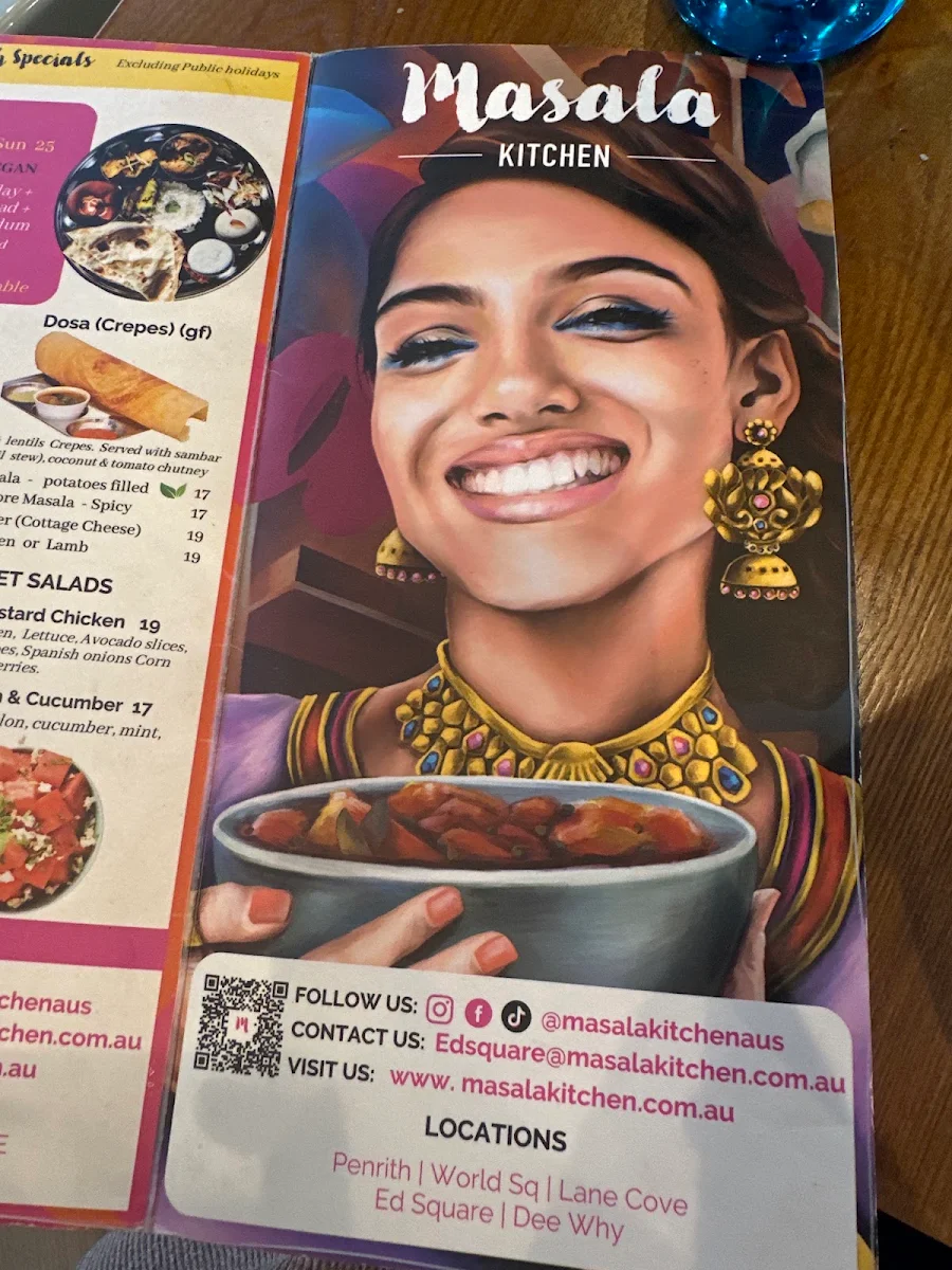 Menu, Masala Kitchen Edmondson Park