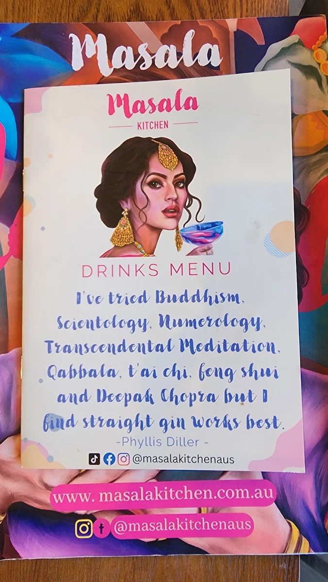 Menu, Masala Kitchen Edmondson Park