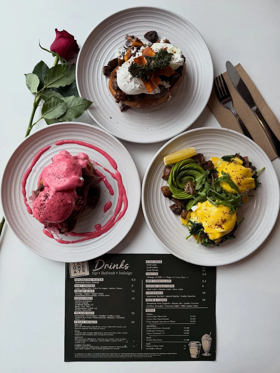Menu, Ten One Ate cafe