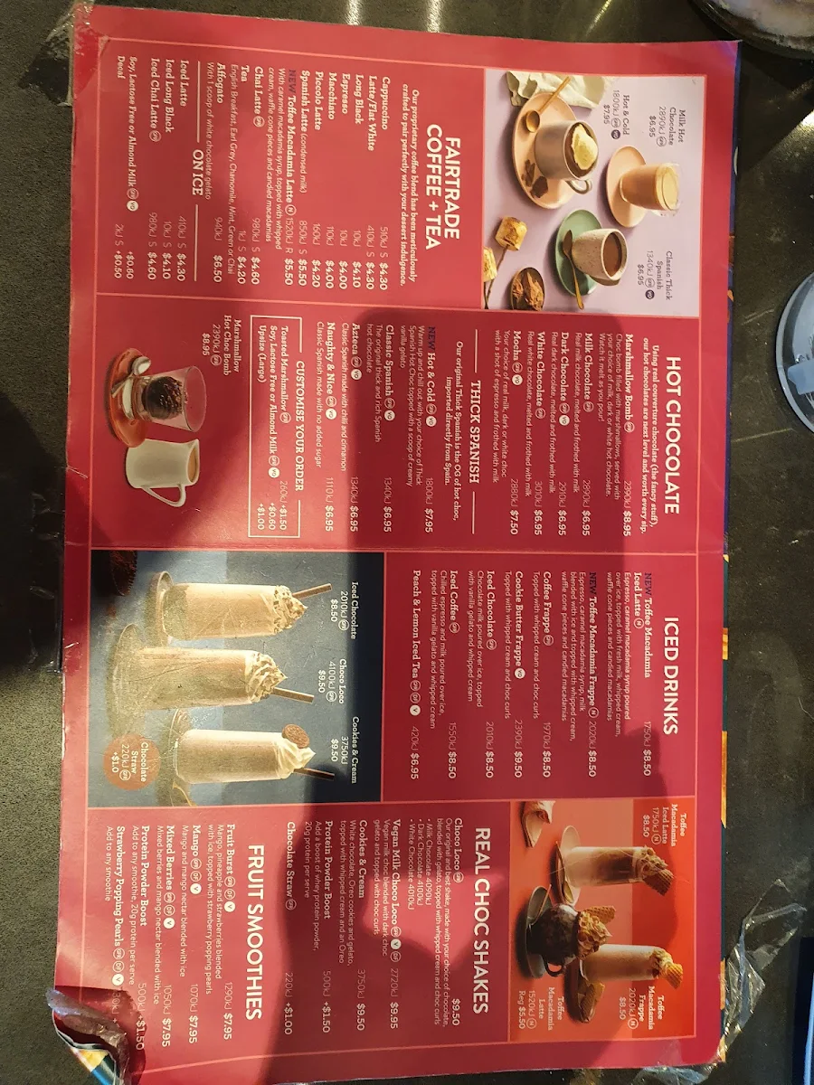 Menu, San Churro Mt Druitt
