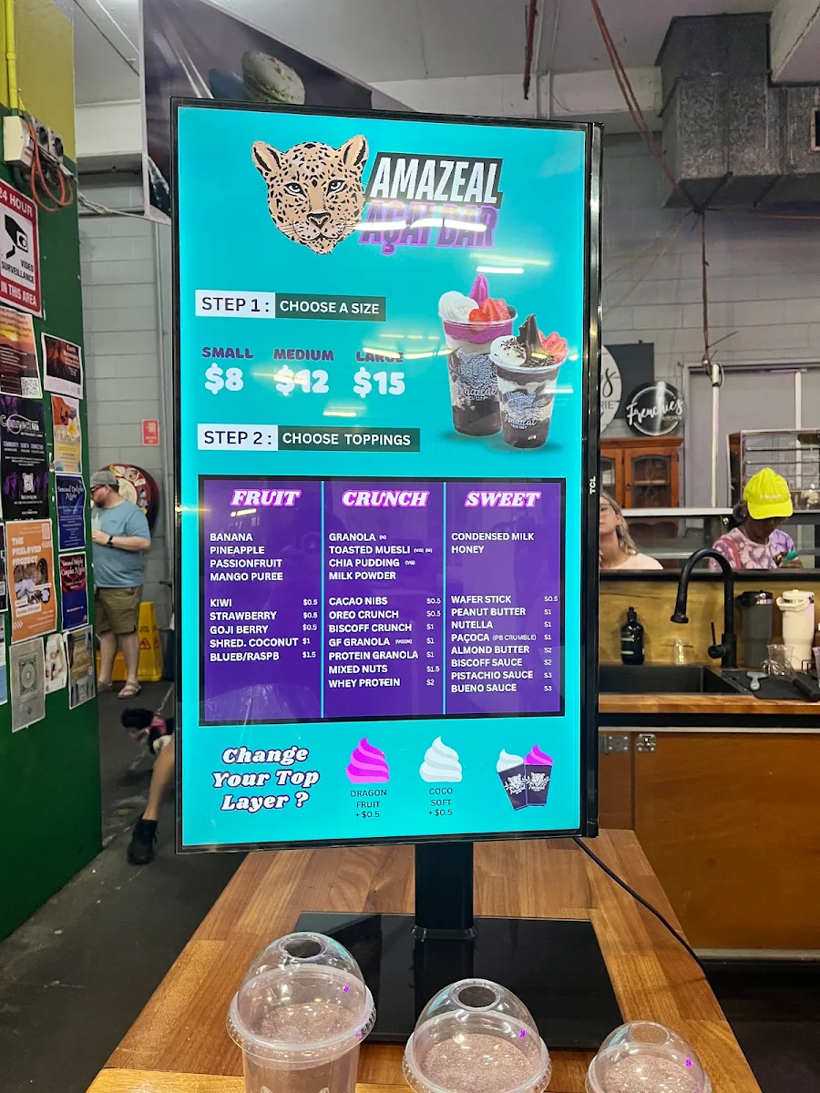 Menu, Amazeal Acai Bar