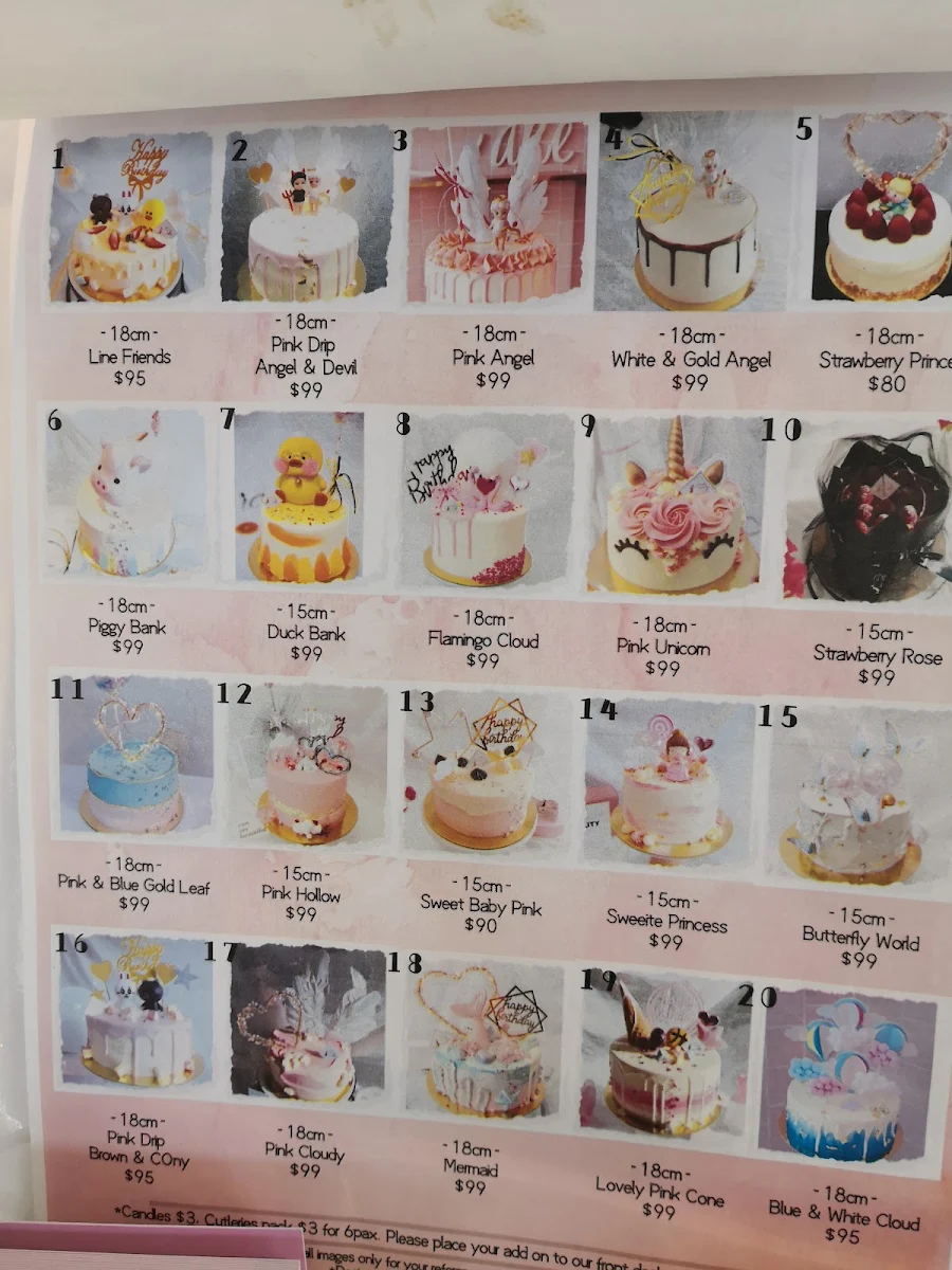 Menu, iCake