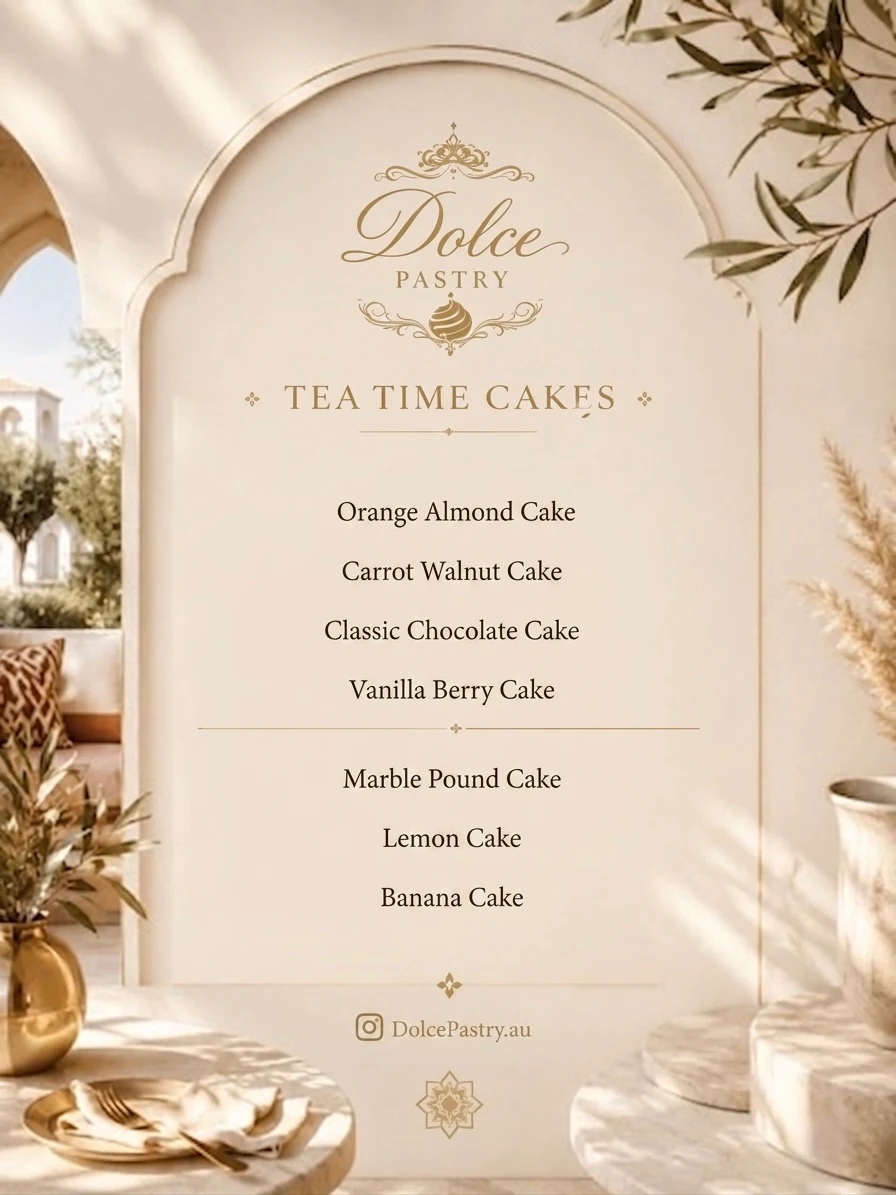Menu, Dolce Pastry