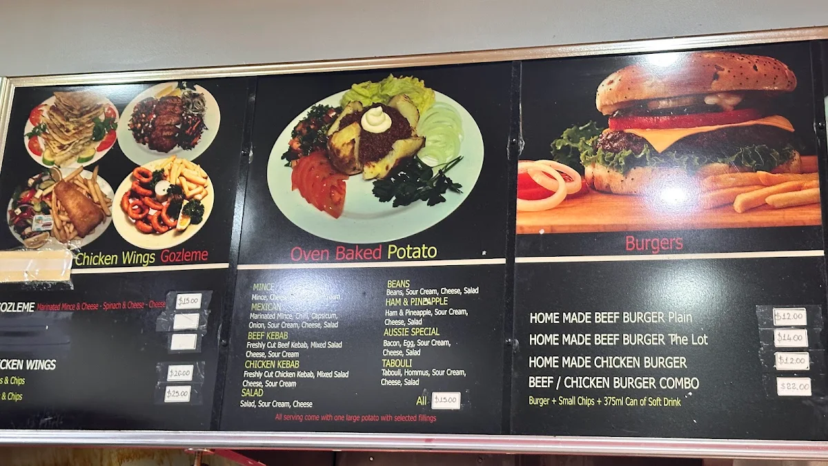 Menu, OZ Pizza & Kebabs Ermington