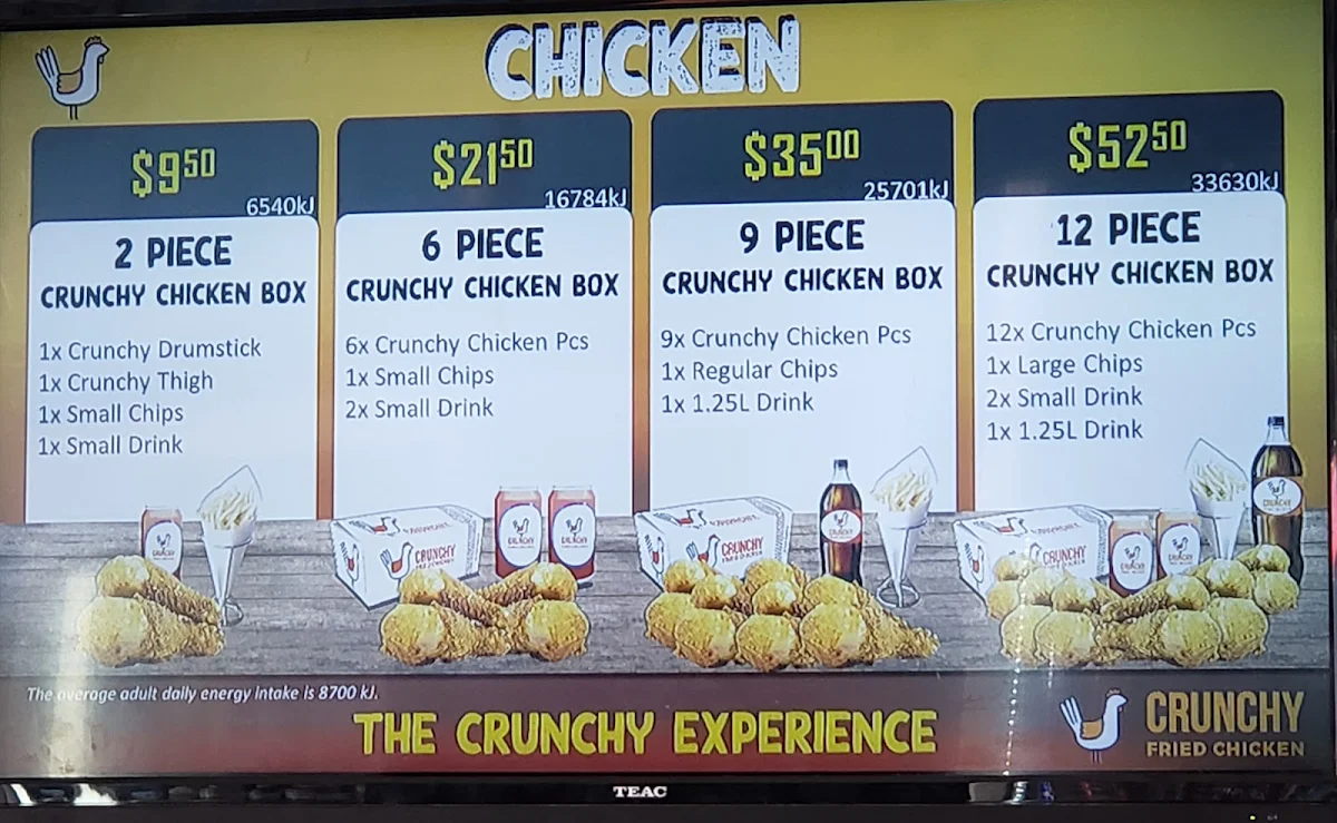 Menu, CRUNCHY FRIED CHICKEN GOODNA