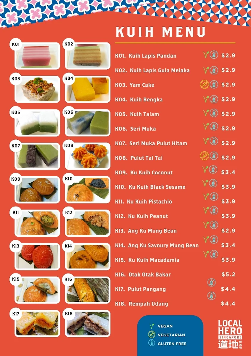 Menu, Local Hero Singapore Doncaster
