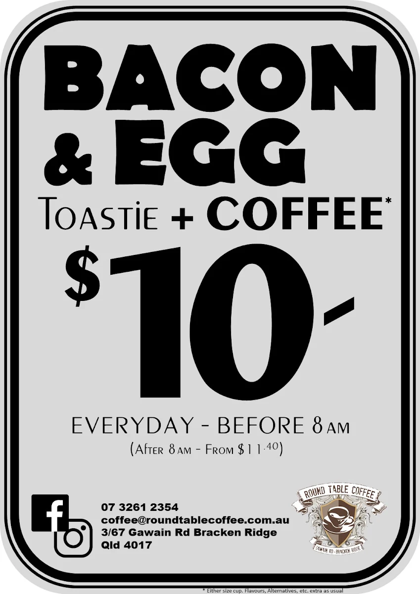 Menu, Round Table Coffee