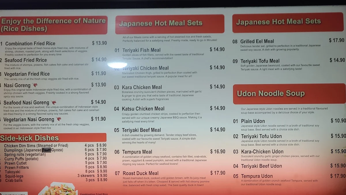 Menu, Noodler Noodles