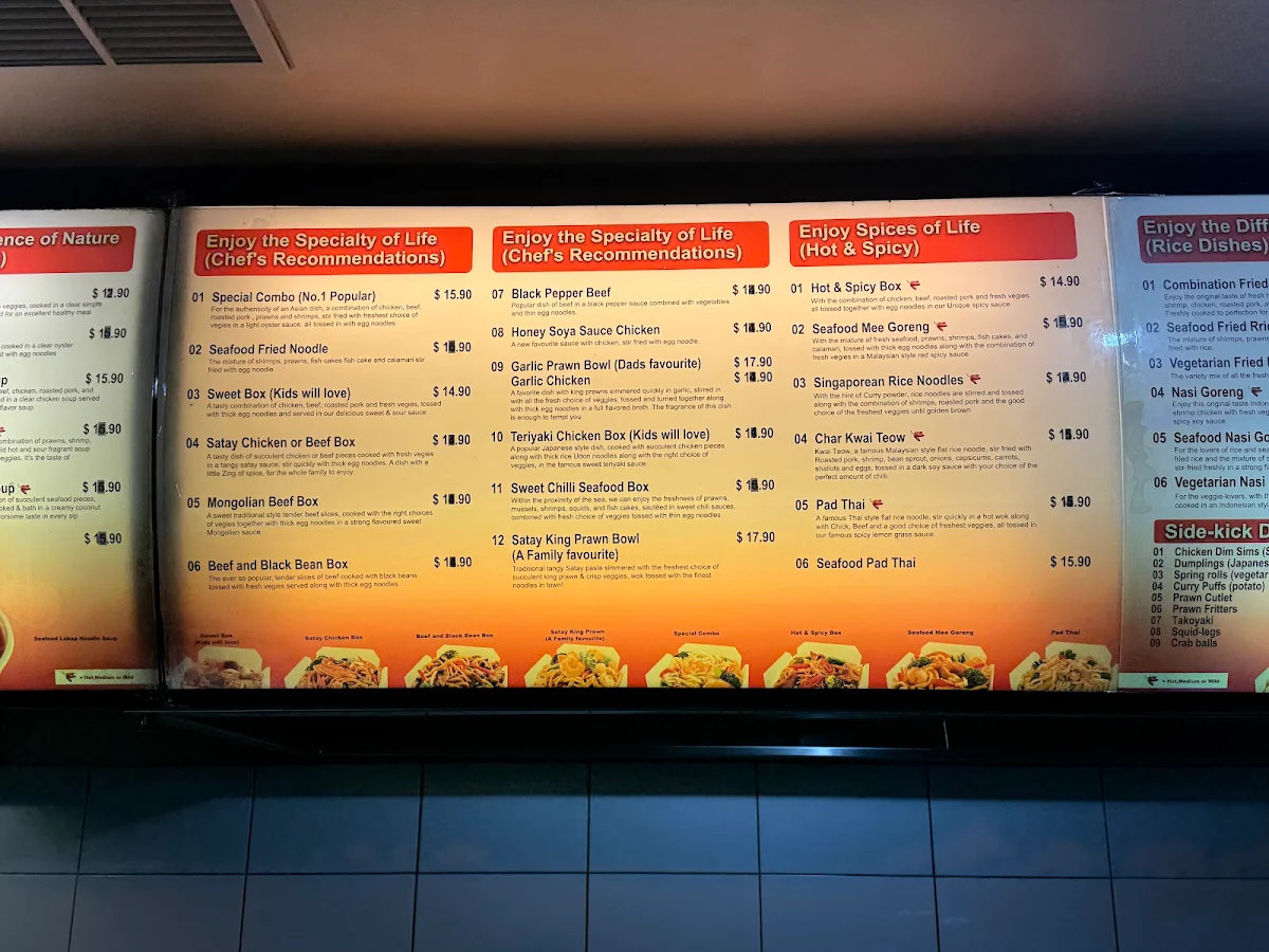 Menu, Noodler Noodles