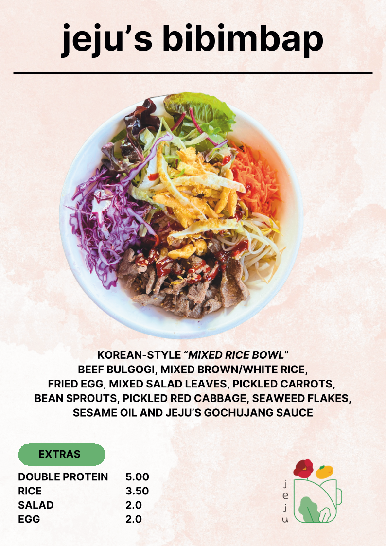 Menu, Jeju Cafe