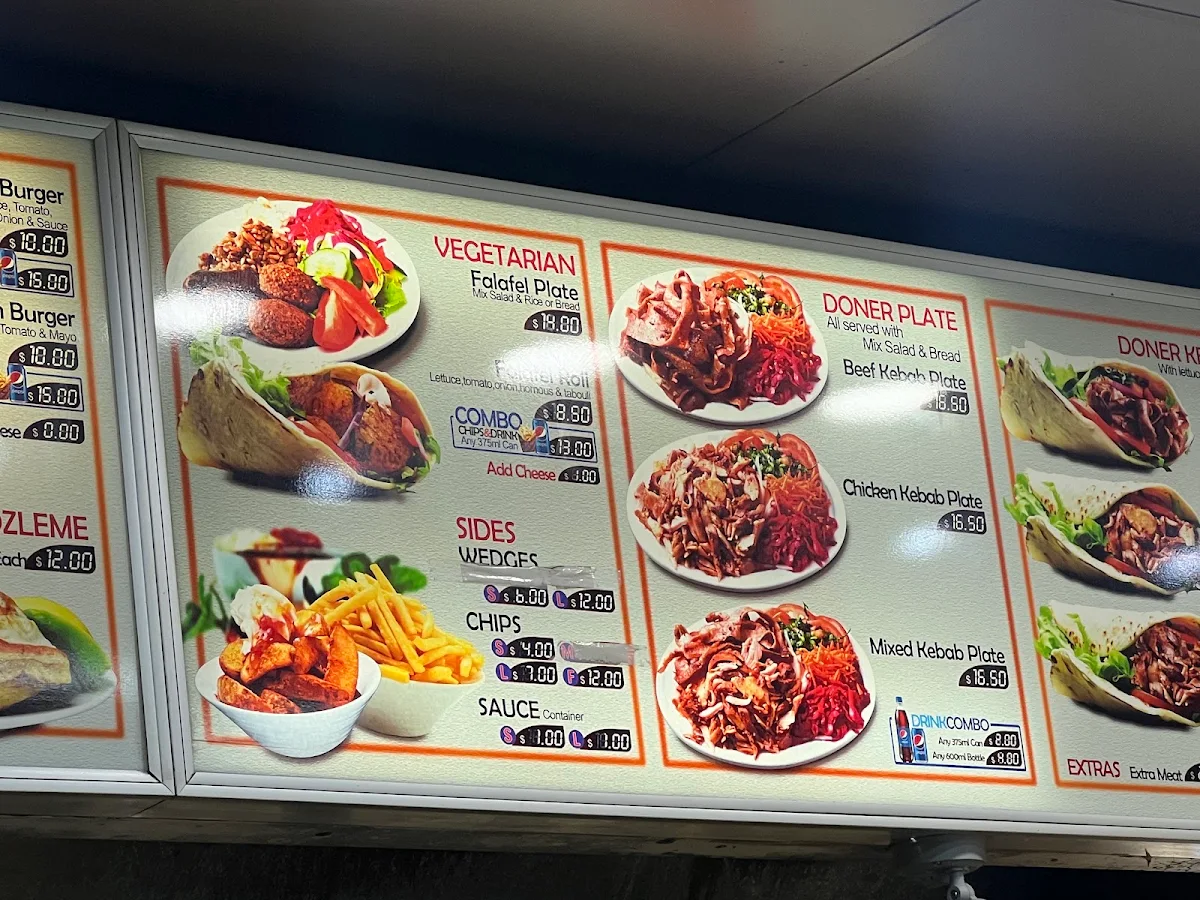 Menu, Biber Diner Merrylands