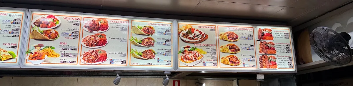 Menu, Biber Diner Merrylands