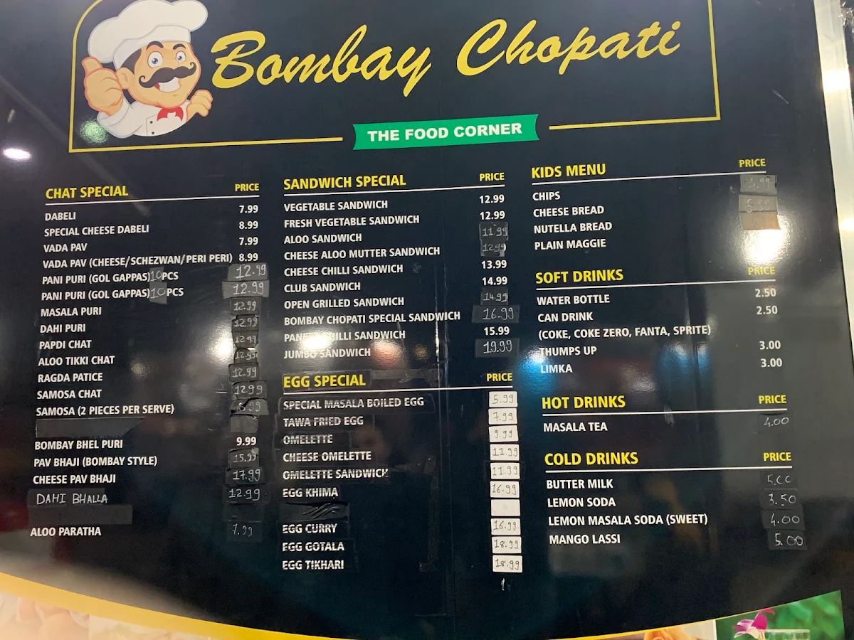 Menu, Bombay Chopati
