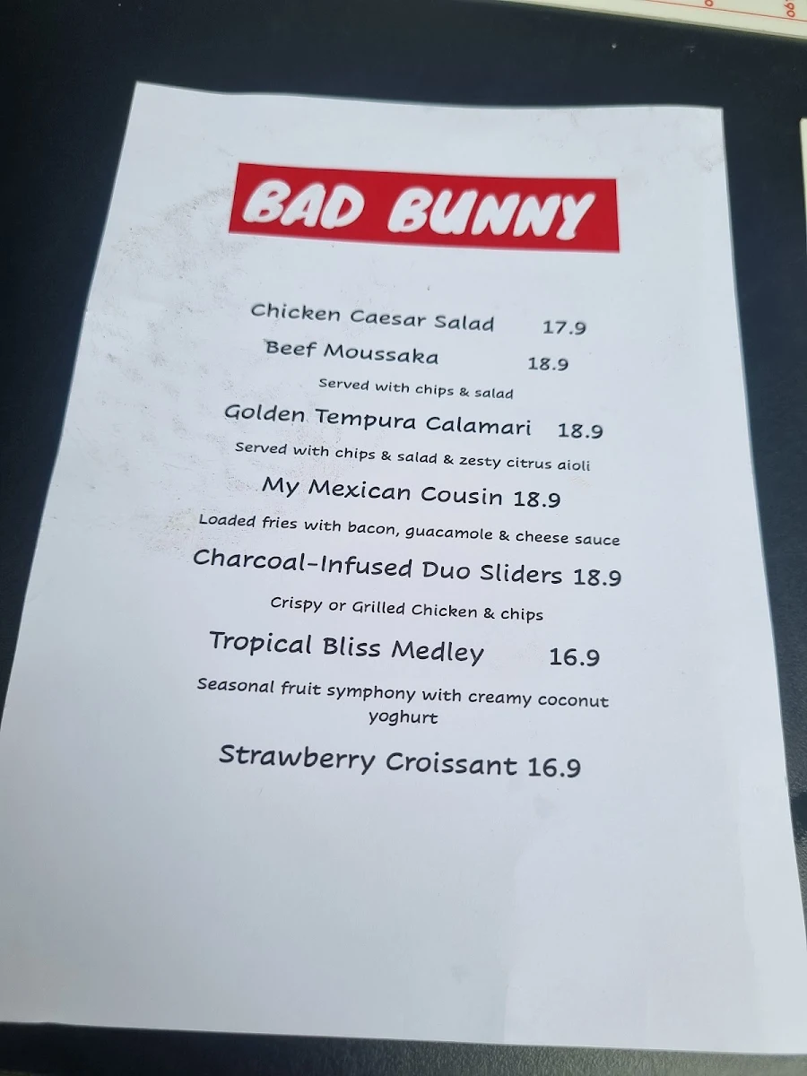 Menu, BAD BUNNY EATERY