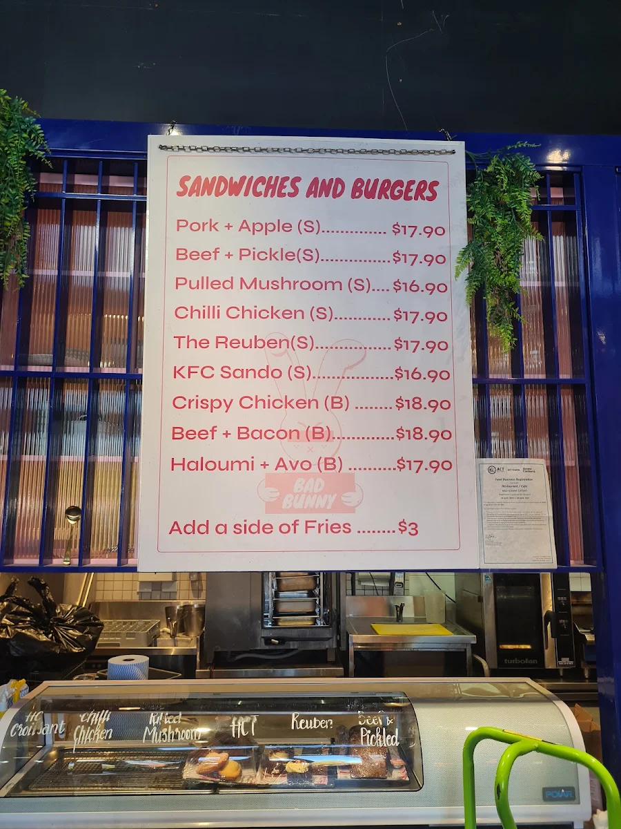 Menu, BAD BUNNY EATERY