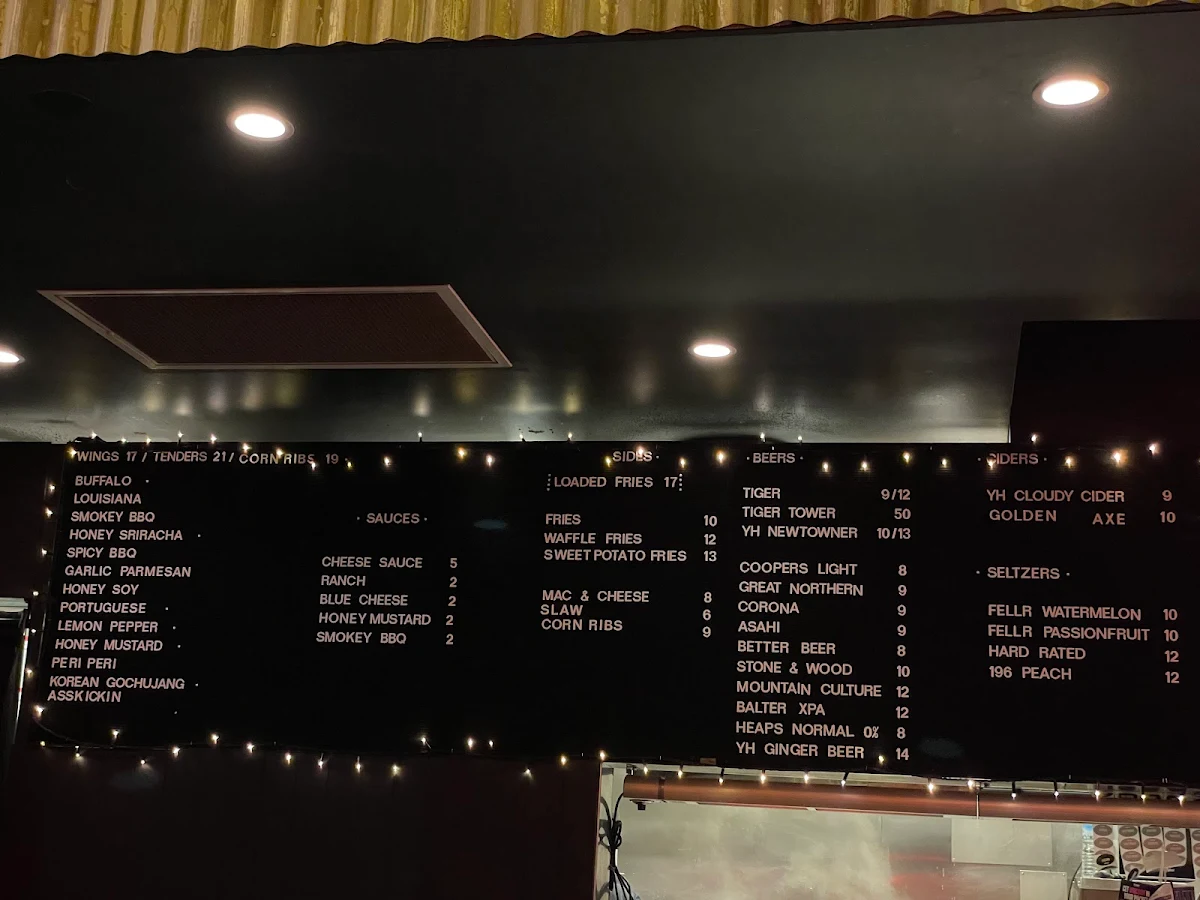 Menu, Wingboy Parramatta