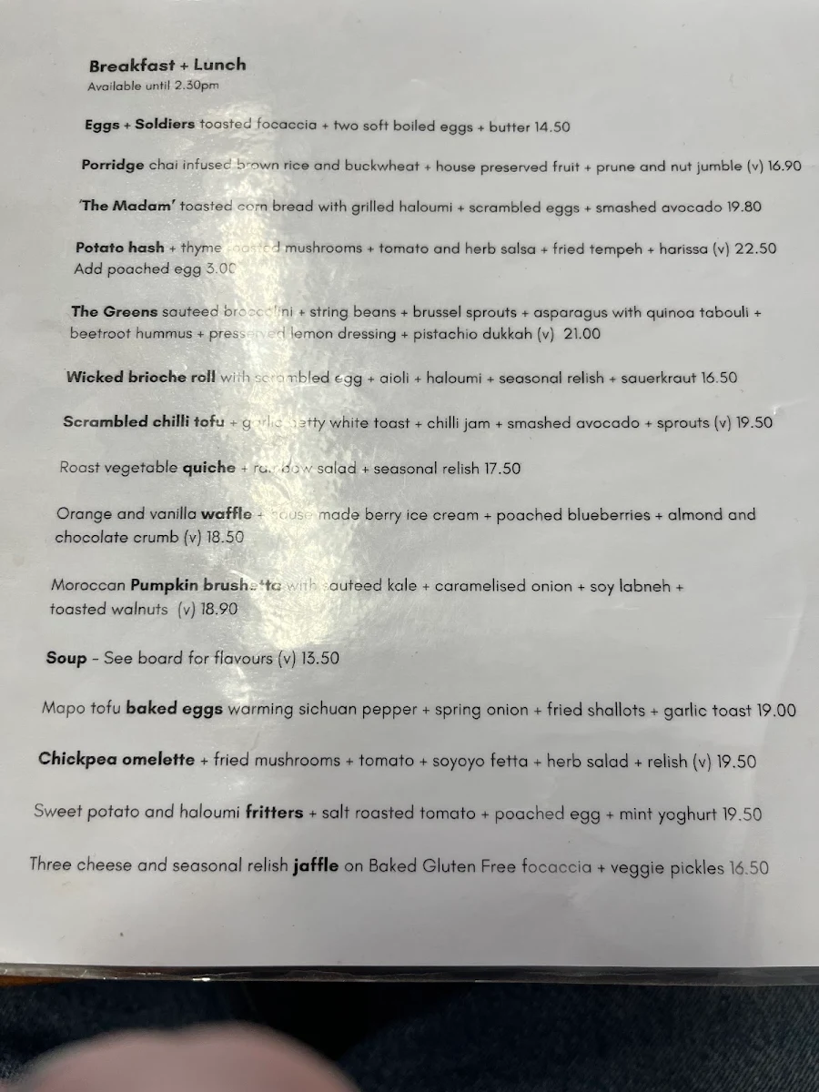 Menu, Straight Up Coffee and Food