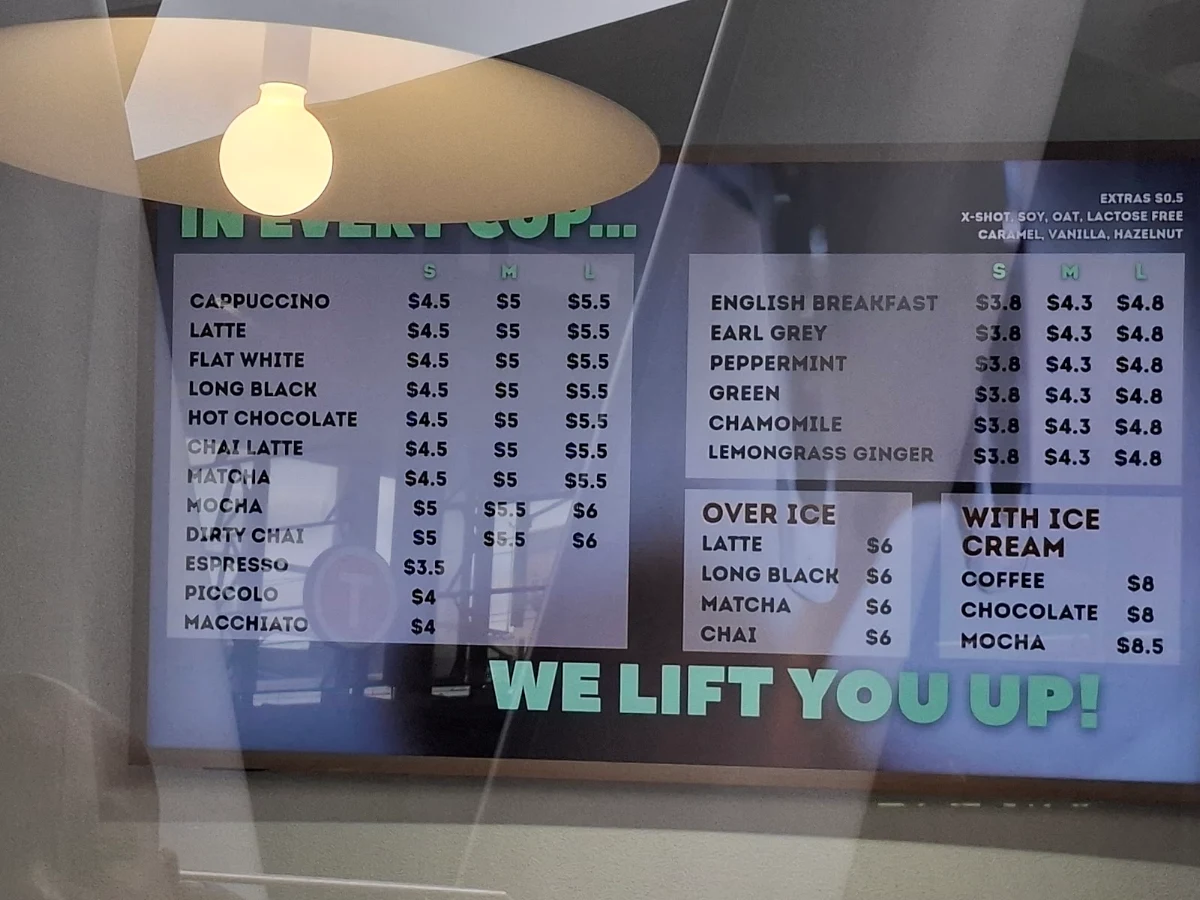 Menu, Quad Espresso